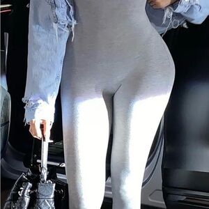 Fashion Nova Light Gray Jumpsuit